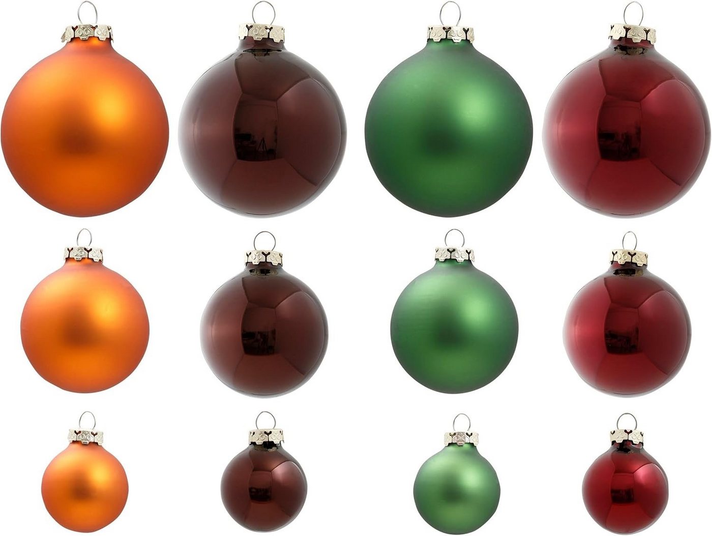 Thüringer Glasdesign Weihnachtsbaumkugel Christbaumkugeln aus Glas, 40 tlg. Set, Weihnachtsbaum-Schmuck, Glas von Thüringer Glasdesign