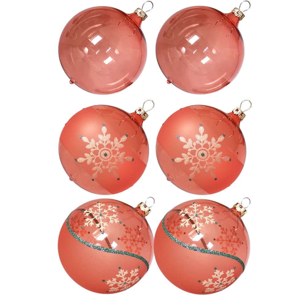 Thüringer Glasdesign Weihnachtsbaumkugel Weihnachtskugel Mix-Box hummer (6 St), mundgeblasen, handbemalt von Thüringer Glasdesign