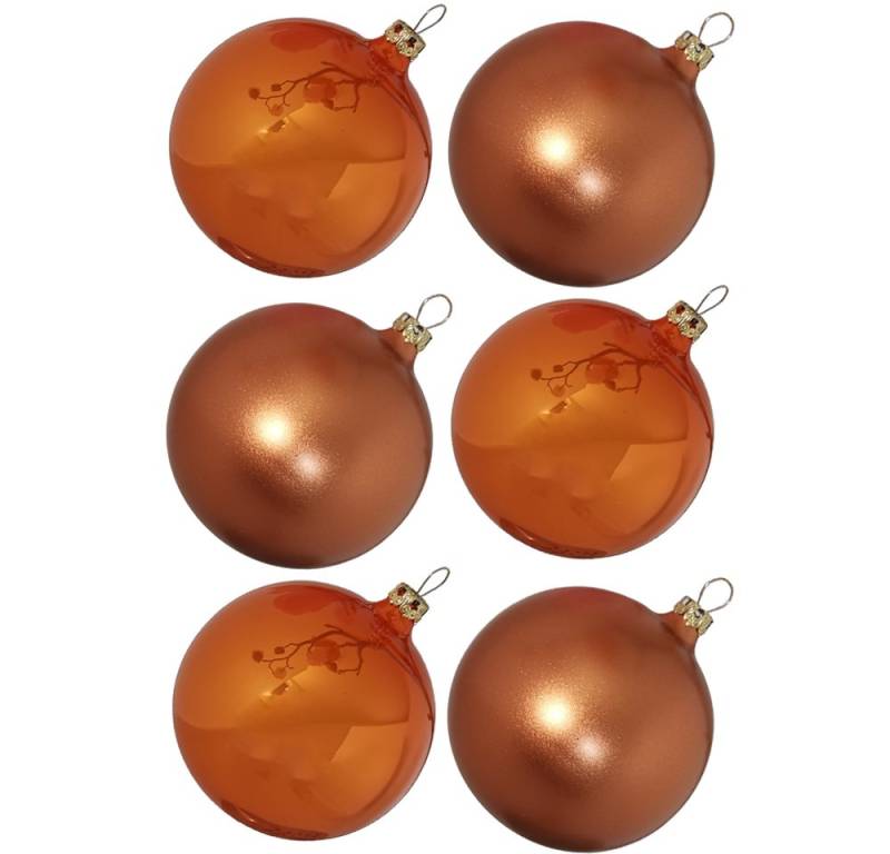 Schatzhauser Weihnachtsbaumkugel Weihnachtskugel-Set orange (6 St), mundgeblasen von Schatzhauser