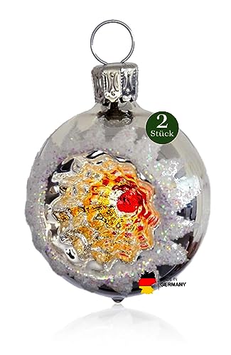 Thüringer Weihnacht 52-030 Christbaumkugel mit Reflex, 4 cm, Silber, Reflex 2-farbig, 2 Stück Thüringer Weihnacht 52-030 Christbaumkugel mit Reflex, 4 cm, Silber, Reflex 2-farbig, 2 Stück von Glas-Bartholmes