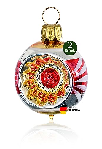 Thüringer Weihnacht 52-032 Christbaumkugel mit Reflex, 4 cm, Nostalgie-Stil, rot/Gold, 2 Stück Thüringer Weihnacht 52-032 Christbaumkugel mit Reflex, 4 cm, Nostalgie-Stil, rot/Gold, 2 Stück von Glas-Bartholmes