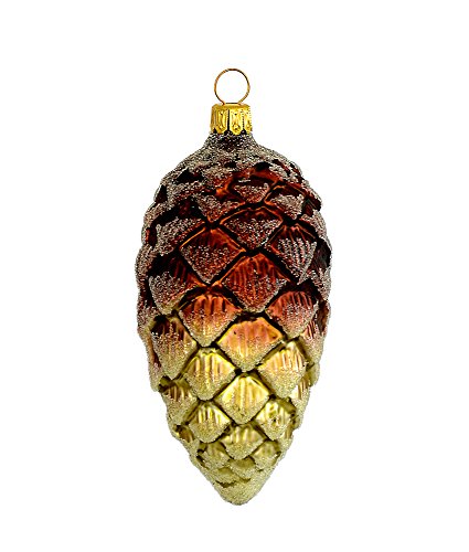 Thüringer Weihnacht 52-066 Christbaumschmuck Tannenzapfen 10 cm, grün/braun, 1 Stück von Glas-Bartholmes