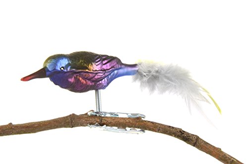 Thüringer Weihnacht 52-099 Glas-Vogel, Mini-Kolibri mit Naturfeder von Glas-Bartholmes