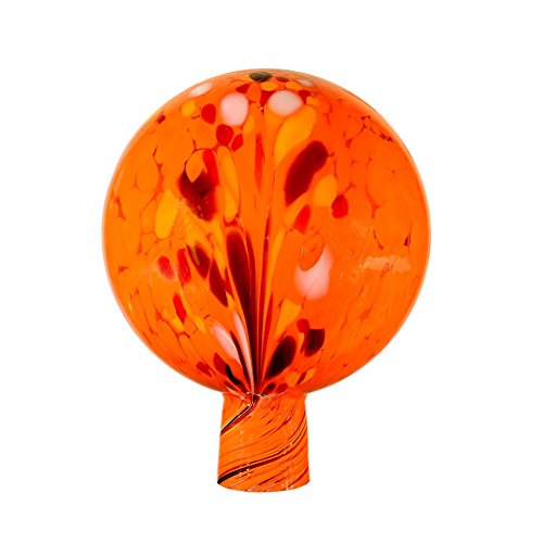 Thüringer Weihnacht Rosenkugel Gartenkugel aus Glas, 15 cm für außen, orange von Glas-Bartholmes