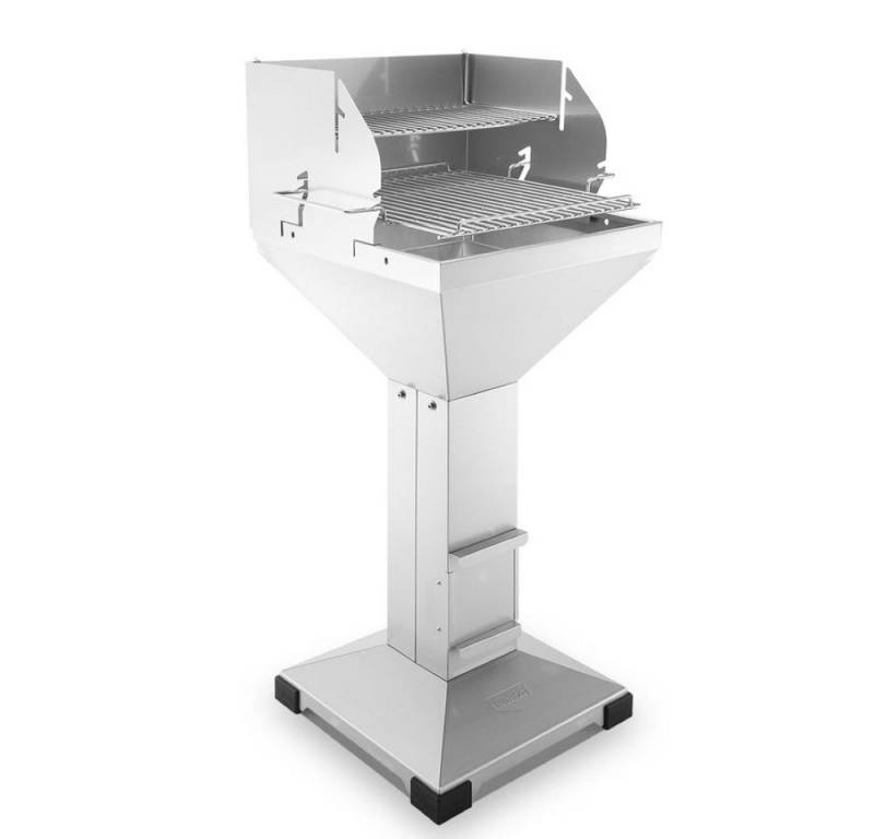 Thüros Holzkohlegrill T3 Direkt Plus Edelstahl Fußplatte Holzkohlegrill 42 x 42 cm von Thüros