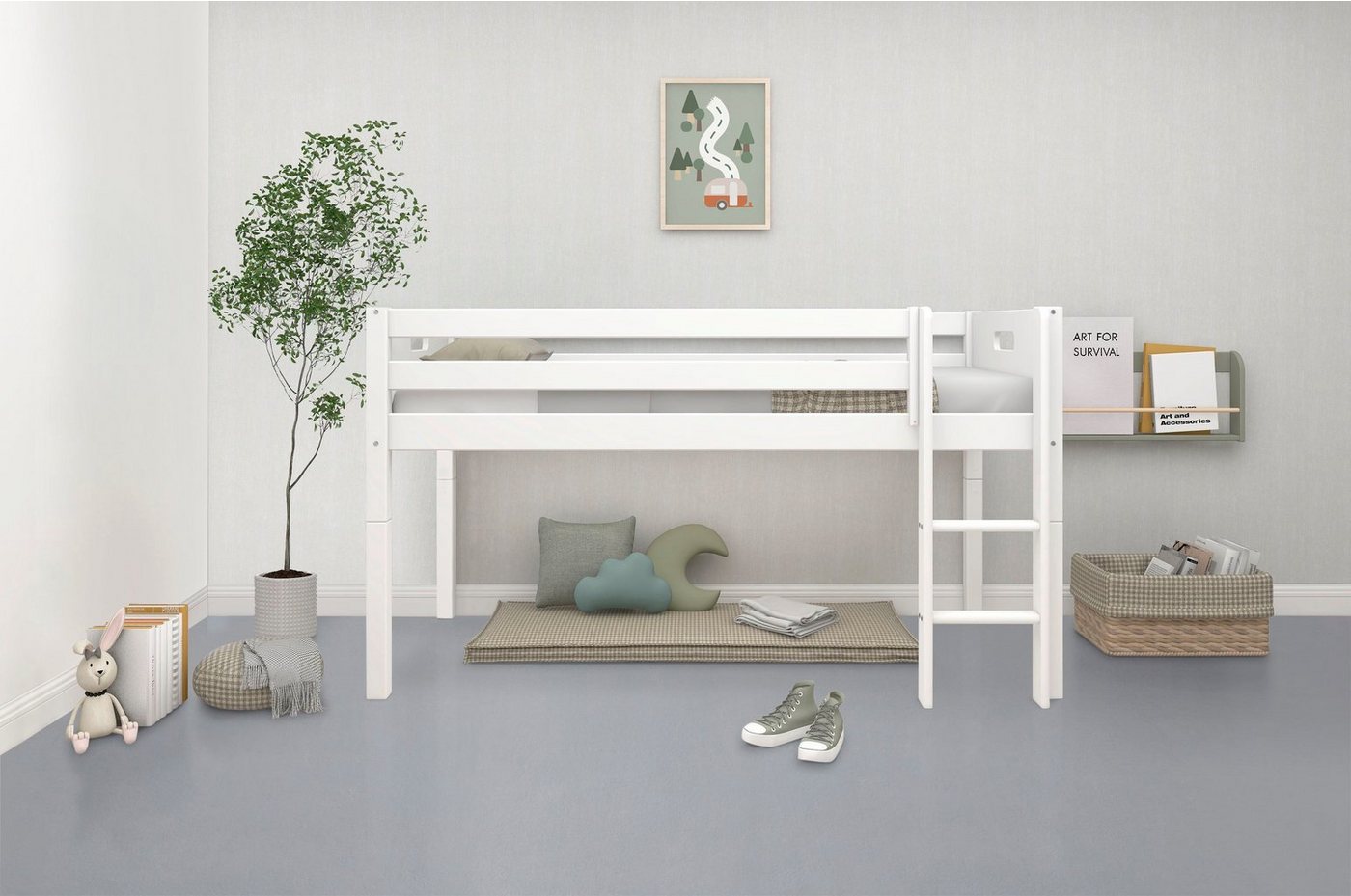 Thuka Spielbett Thuka Nordic (4-tlg), produziert by Flexa,Umbaubar in Einzelbett, incl Rollrost von Thuka