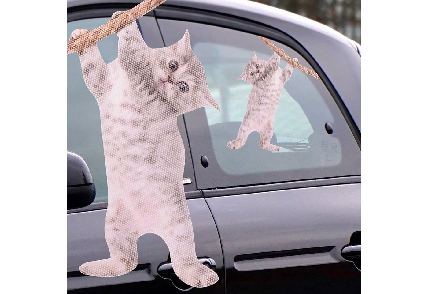 Fenstersticker Ride With Hanging Cat - Fenstersticker Katze", Thumbs Up" von Thumbs Up