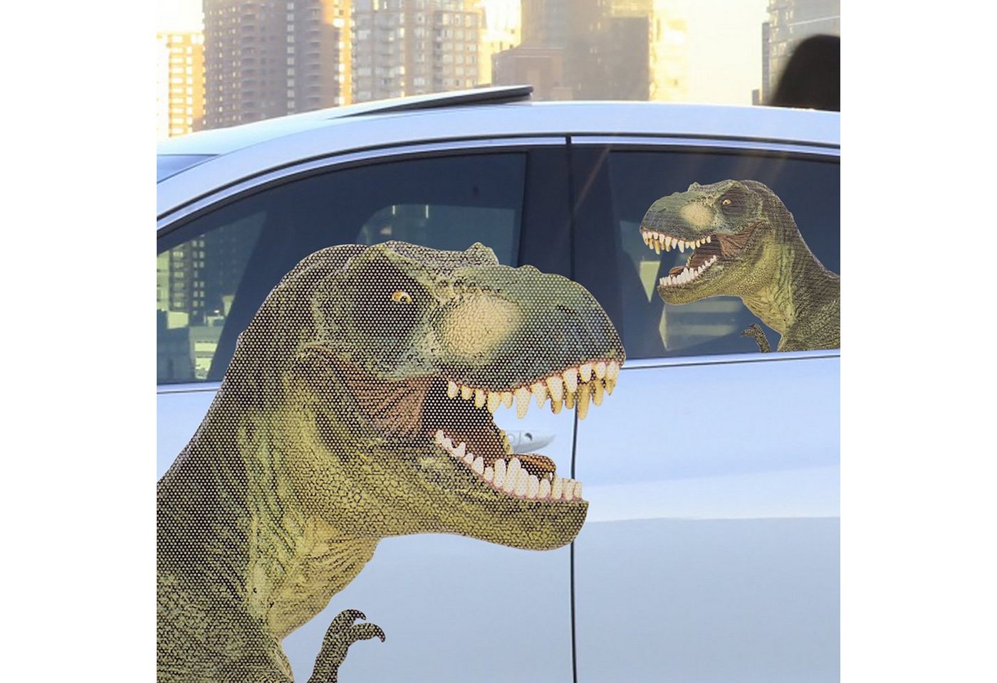 Fenstersticker Ride With T-Rex - Fenstersticker, Thumbs Up von Thumbs Up