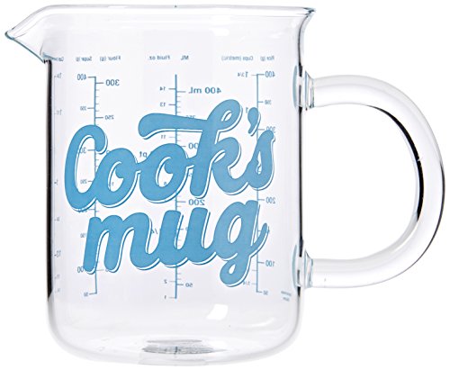 Thumbs Up COOKSMUG Tasse Cooks - Messbecher 500 ml mit Skala, Keramik, durchsichtig, 12.5 x 11.5 x 9 cm von Thumbs Up