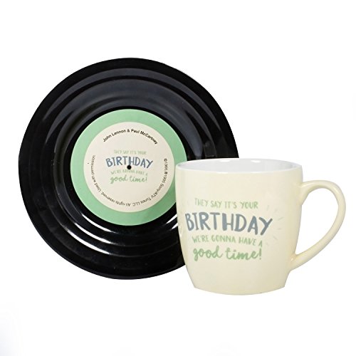 Thumbs Up LMMUGBDAY Tassen-Set Lyrical Mug Birthday - Lennon and McCartney, Keramik, beige, 15.78 x 10 x 15.7 cm, 2 EInheiten von Thumbs Up