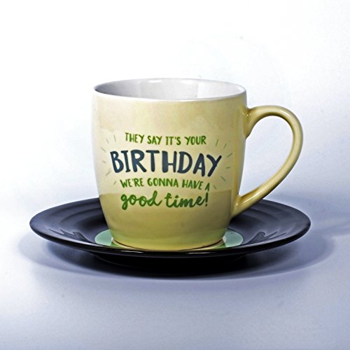 Thumbs Up LMMUGBDAY Tassen-Set Lyrical Mug Birthday - Lennon and McCartney, Keramik, beige, 15.78 x 10 x 15.7 cm, 2 EInheiten von Thumbs Up