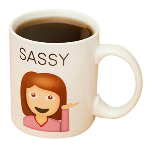 Thumbs Up SASMUG Sassy - Emoji Tasse, Keramik, weiß, 12 x 9.5 x 8 cm von Thumbs Up