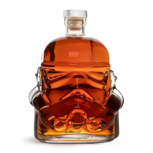 Original Stormtrooper Helmet Decanter, Transparent, für Whiskey, Bourbon & Scotch, 750 ml, Originaler Korkverschluss, Ideales Whisky-Geschenkset für Männer, Hausbar-Zubehör und Küchendeko - Thumbs Up! von Thumbs Up