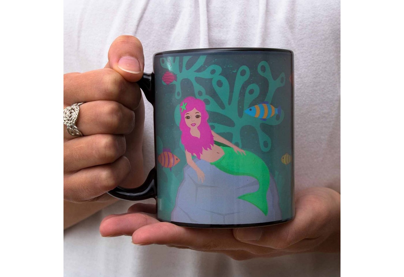 Thumbs Up Tasse Meerjungfrau" (Mermaid Heat Change Mug) - mit Farbwechsel, Keramik, Farbwechseleffekt" von Thumbs Up