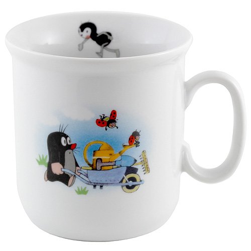 Thun Tasse Maulwurf mit Schupkare, Porzellan, Weiß, 1 Stück (1er Pack) von THUN