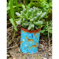 Upcycled Blech Blumentopf Dekorativer Outdoor Pflanzer von ThunderBoltLightTins