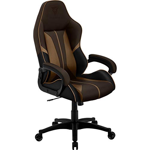 ThunderX3 BC1 BOSS Spielstuhl, Gaming Stühle Chair PC, Ergonomisch, Schreibtischstuhl, Buerostuhl mit Verstellbarer Rueckenlehne, Kohlefaser Look (Braun/Schokolade) von ThunderX3