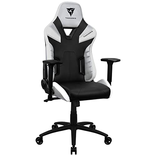 ThunderX3 TC5 Spielstuhl, Gaming Stühle, Game Chair PC, Gamingstuhl bis 150kg, Ergonomischer Gaming Stuhl, Schreibtischstuhl (Alles Weiß) von ThunderX3