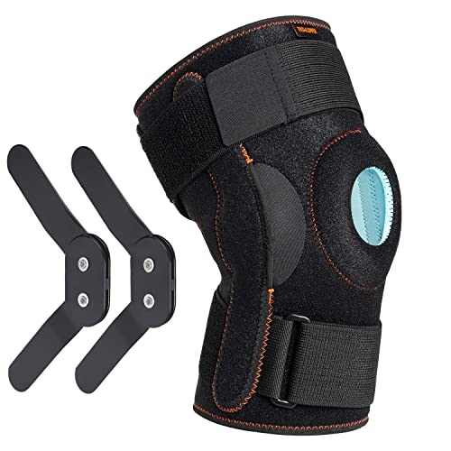 Thx4COPPER Kniestütze, Kniebandage, Einstellbare Knieschoner mit Patella Gel Pads und Doppelseitigen Seitenstabi, Knieorthesen Unterstützung für ACL, Sport, Laufen von Thx4COPPER