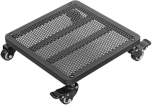 MANGGUO Quadrat Metall Pflanzenroller Outdoor mit Bremse, Blumenroller Außenbereich und Innenbereich, Pflanzenroller mit Softrollen für Parkett, Schwerlast,Schwarz, (40 * 40cm) von MANGGUO