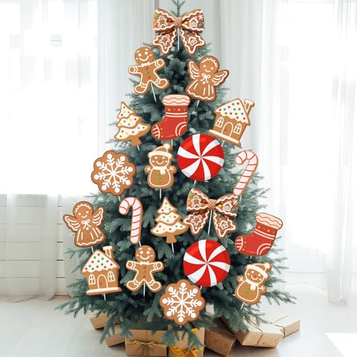 Thyle 20 Stück große Lebkuchenmann-Ornamente für Weihnachtsbaumschmuck, hängende Party-Dekoration, Baumspitze, Zuhause, Schule, Büro, Tischvase, Weihnachtsdekoration, 20 Stück Thyle 20 Stück große Lebkuchenmann-Ornamente für Weihnachtsbaumschmuck, hängende Party-Dekoration, Baumspitze, Zuhause, Schule, Büro, Tischvase, Weihnachtsdekoration, 20 Stück von Thyle