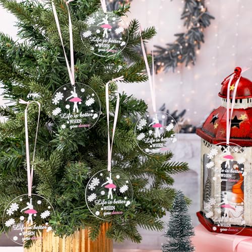 Thyle 24 Stück rosa Tanz Weihnachten hängende Ornamente Bulk Life is Better When You Dance Acryl Dekoration Team Geschenk Party Favor für Weihnachtsbaum Thyle 24 Stück rosa Tanz Weihnachten hängende Ornamente Bulk Life is Better When You Dance Acryl Dekoration Team Geschenk Party Favor für Weihnachtsbaum von Thyle