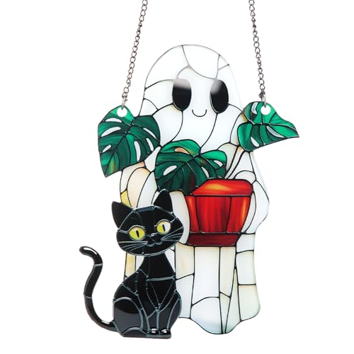 Thyle Halloween Ghost Plant Suncatcher Cute Ghost Cat Suncatcher Ornament Halloween Acrylic Window Hanging Light Catcher Decoration for Family Art Wall Decor Plant Lovers Gift Thyle Halloween Ghost Plant Suncatcher Cute Ghost Cat Suncatcher Ornament Halloween Acrylic Window Hanging Light Catcher Decoration for Family Art Wall Decor Plant Lovers Gift von Thyle