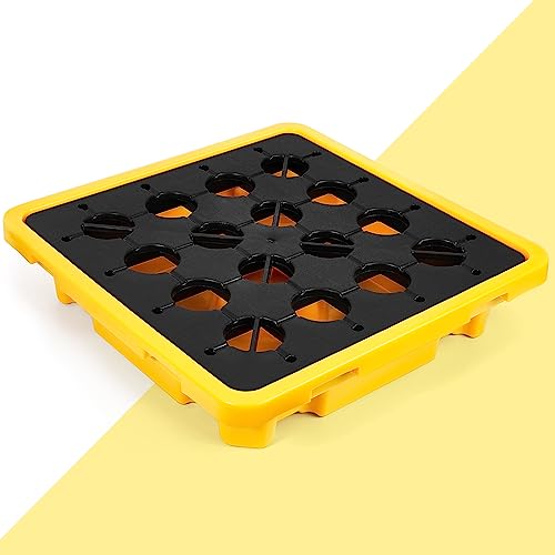 Thyle Spill Containment Platform Yellow and Black Modular Spill Containment Palette with Drainin, 1 Drum Capacity, 26.4 x 26.4 x 6 Inches (1 Pcs) von Thyle