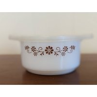 Individuelle Auflaufform Mit Deckel | Brown Daisy Dynaware Pyr-O-Rey Termacrista Vintage 70Er Jahre Pudding Schüssel Dip Dish Mini Personal Auflauf von ThymelessCurations