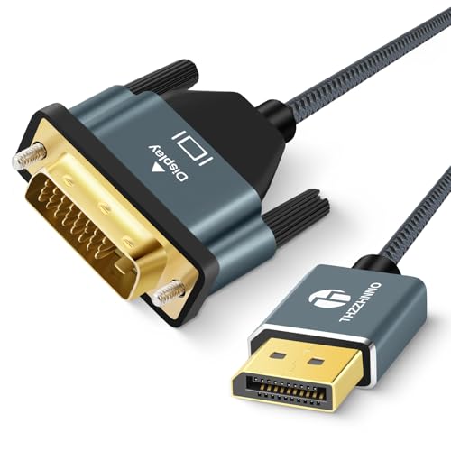 Thzzhnno Displayport vers DVI Câble 2M, DP vers DVI-D Nylon Tressé Adaptateur,Mâle vers Mâle 1080P@60Hz Ligne de Tête Compatible Ordinateur,Bureau, PC, Moniteur, Projecteur von Thzzhnno