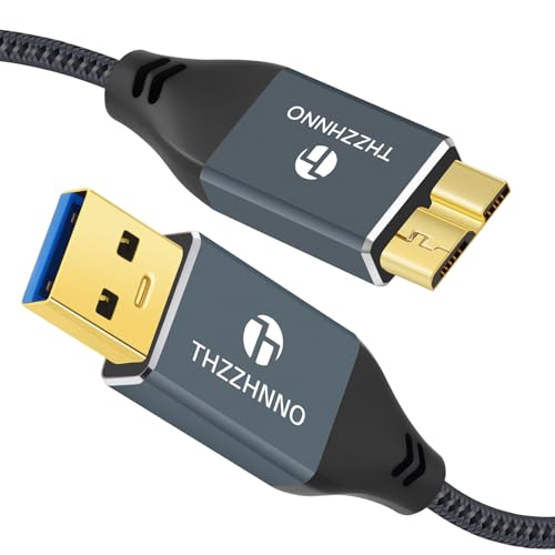 Thzzhnno Micro B auf USB 3.0 Kabel 0.5M, 5Gbit/s USB 3.0 Typ A Stecker auf MicroB Kabel, Kompatibel mit Samsung Galaxy S5 Note 3 Kamera-Festplatte Thzzhnno Micro B auf USB 3.0 Kabel 0.5M, 5Gbit/s USB 3.0 Typ A Stecker auf MicroB Kabel, Kompatibel mit Samsung Galaxy S5 Note 3 Kamera-Festplatte von Thzzhnno
