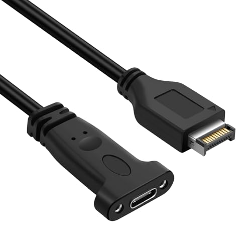 Thzzhnno USB 3.2 Gen 2 USB C Frontplatten-Adapterkabel 0,5M, Motherboard-Header-Verlängerungskabel, USB C 3.1 Typ C 10Gbit/s Buchse auf 20-poligen USB-Typ-E-Stecker, Kabel mit Befestigungsschraube Thzzhnno USB 3.2 Gen 2 USB C Frontplatten-Adapterkabel 0,5M, Motherboard-Header-Verlängerungskabel, USB C 3.1 Typ C 10Gbit/s Buchse auf 20-poligen USB-Typ-E-Stecker, Kabel mit Befestigungsschraube von Thzzhnno