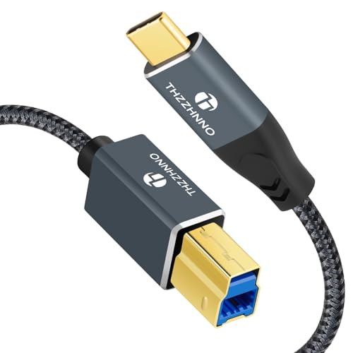 Thzzhnno USB B auf USB C Druckerkabel 3M, 5Gbps USB 3.0 Typ C auf Typ B für Docking Station Externe harte Treiber Scanner, MacBook Pro, HP, Epson, Canon von Thzzhnno