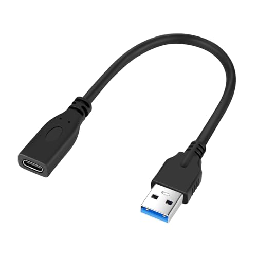 Thzzhnno USB C auf A Kabel 0.2M, Typ C auf A 10Gbps Datenübertragungsadapter, Ladeverlängerungskabel für Samsung, MacBook, Thunderbolt 4/3 von Thzzhnno