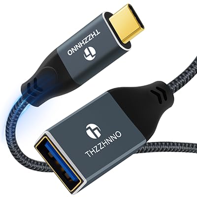 Thzzhnno USB C auf A Weibliche 3.0 Kable 0.5M, 10Gbps USBC Stecker auf USBA Buchse OTG Kabel für Laptops, Tablets von Thzzhnno