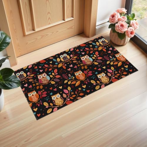 Ti Caldi Bunte Eule Fußmatte für den Innenbereich, 75 x 43 cm, verspieltes Design, Willkommens-Fußmatten aus Vliesstoff für Eingang, Küche, Schlafzimmer, rutschfeste Vlies-Bodenmatte für Ti Caldi Bunte Eule Fußmatte für den Innenbereich, 75 x 43 cm, verspieltes Design, Willkommens-Fußmatten aus Vliesstoff für Eingang, Küche, Schlafzimmer, rutschfeste Vlies-Bodenmatte für von Ti Caldi