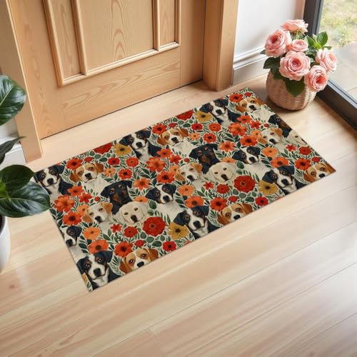 Ti Caldi Fußmatte mit Blumenmuster für den Innenbereich, 75 x 43 cm, rote Blume, Willkommens-Vliesstoff, Fußmatten für Eingang, Küche, Schlafzimmer, rutschfeste Vlies-Bodenmatte für Heimdekoration Ti Caldi Fußmatte mit Blumenmuster für den Innenbereich, 75 x 43 cm, rote Blume, Willkommens-Vliesstoff, Fußmatten für Eingang, Küche, Schlafzimmer, rutschfeste Vlies-Bodenmatte für Heimdekoration von Ti Caldi