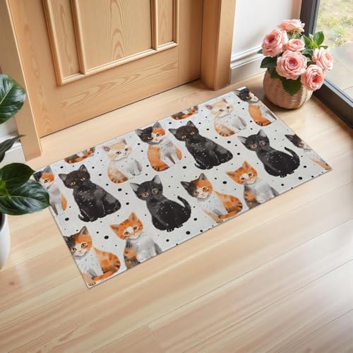 Ti Caldi Fußmatte mit niedlichem Kätzchen, bezaubernde Katze, 75 x 43 cm, Willkommens-Fußmatten aus Vliesstoff, für Eingang, Küche, Schlafzimmer, rutschfeste Bodenmatte für Heimdekoration, Geschenke Ti Caldi Fußmatte mit niedlichem Kätzchen, bezaubernde Katze, 75 x 43 cm, Willkommens-Fußmatten aus Vliesstoff, für Eingang, Küche, Schlafzimmer, rutschfeste Bodenmatte für Heimdekoration, Geschenke von Ti Caldi