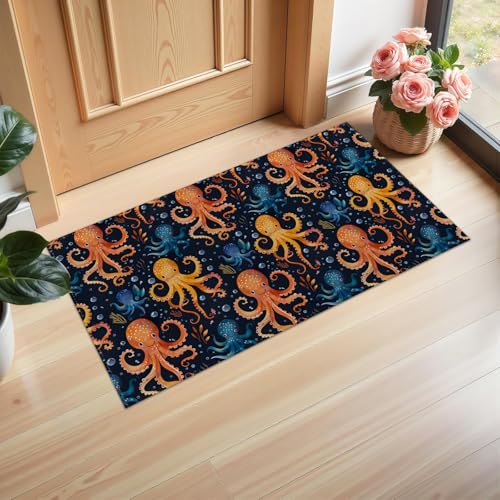Ti Caldi Fußmatte mit niedlichem Oktopus, 75 x 43 cm, bunt, Unterwasser-Vliesstoff, Fußmatten für Eingang, Küche, Schlafzimmer, rutschfeste Vlies-Bodenmatte für Heimdekoration, Geschenke Ti Caldi Fußmatte mit niedlichem Oktopus, 75 x 43 cm, bunt, Unterwasser-Vliesstoff, Fußmatten für Eingang, Küche, Schlafzimmer, rutschfeste Vlies-Bodenmatte für Heimdekoration, Geschenke von Ti Caldi