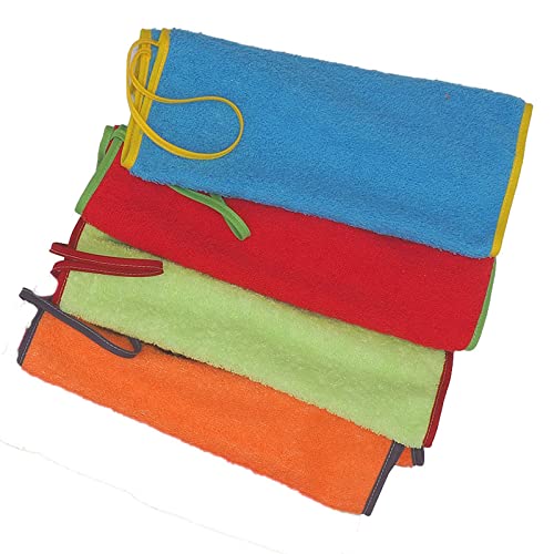 Ti TIN | Packung mit 4 Kinderhandtüchern, 29x50 cm | kleine Handtücher aus Frottee-Stoff, 90% Baumwolle, Farbe: Blau und Orange von Ti TIN