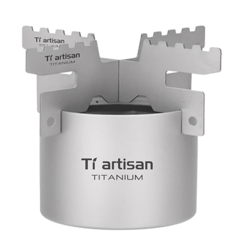 Ti artisan Titan Alkoholkocher mit Kreuzständer Tragbarer Leichter Kocher für Outdoor Camping Wandern von Ti artisan
