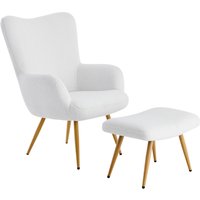 Ti´me Sessel mit Hocker RICARDA, Webstoff von Ti´me