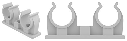 TiA Rohrclip 50 Stück Doppel Rohrclips 20-22mm Weiß Rohrschellen von Homry