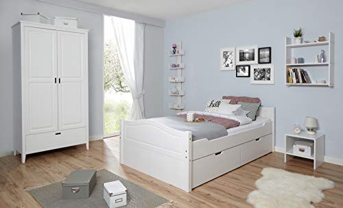 TiCAA Doppelbett Leni 140x200 mit 2er Schubkästen TiCAA Doppelbett Leni 140x200 mit 2er Schubkästen von TiCAA