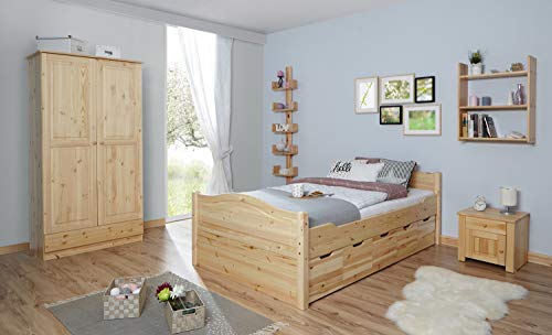 TiCAA Einzelbett Leni 120x200 Kiefer Natur von TiCAA