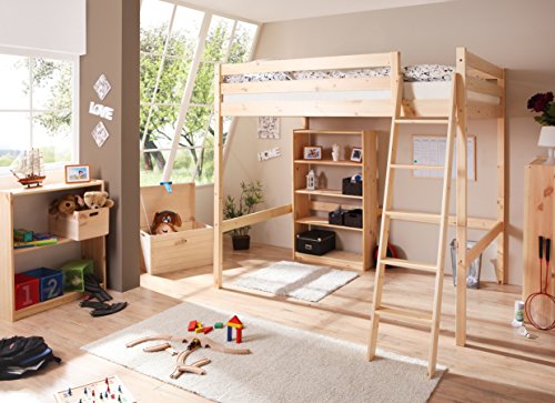 TiCAA Hochbett Matthias 140 x 200 Kiefer Natur von TiCAA
