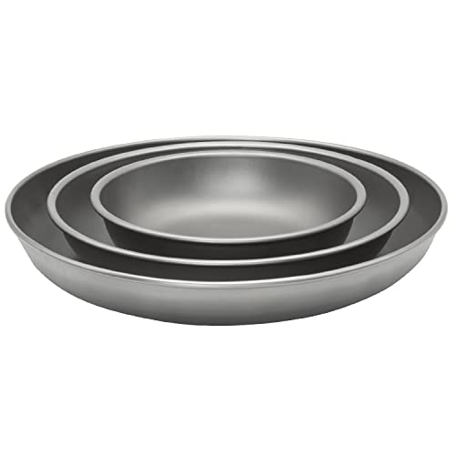 TiTo Titanium Camping Teller Ultraleichtes Abendessen Obstplatte Rund Langlebige Pfanne für Camping im Freien Wandern Rucksack Picknick BBQ (3 Stück) von TiTo Titanium