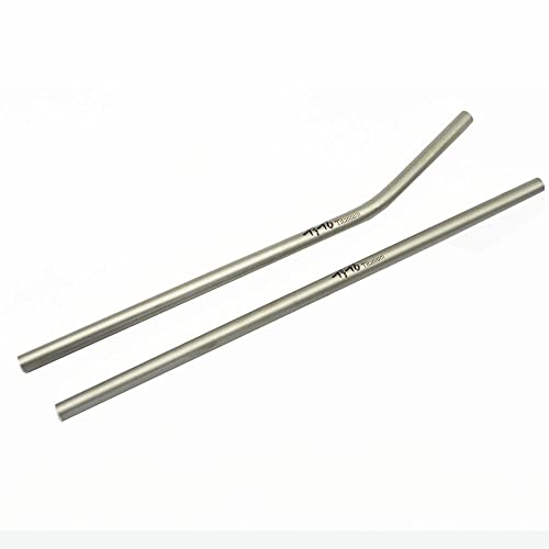 TiTo Titanium Wiederverwendbar Edelstahl Strohhalm,Starker und Ultraleichter Trinkhalm mit Reinigungsbürste Umweltfreundlich Waschbar Ideal für Smoothie Milchshake ((gerade und gebogen,6 × 215 mm)) von TiTo Titanium