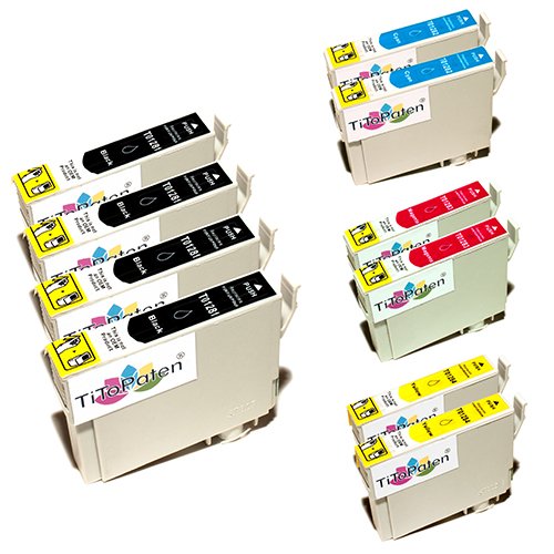 10x Epson Stylus SX 130 kompatible XL Druckerpatronen - 4xSchwarz-2xCyan-2xMagenta-2xGelb - mit chip 10x Epson Stylus SX 130 kompatible XL Druckerpatronen - 4xSchwarz-2xCyan-2xMagenta-2xGelb - mit chip von TiToPaten