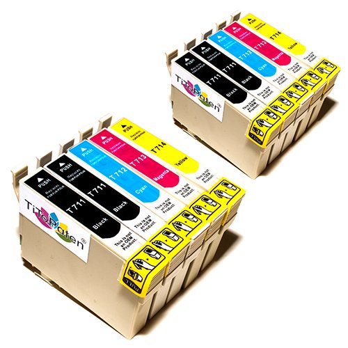 10x Kompatible Druckerpatronen - Ersatz für T0715 - Cyan / Magenta / Gelb / Schwarz - PATRONEN MIT NEUESTEN CHIP - Epson Stylus B40W BX300f BX310FN BX600FW BX610FW D120 Network D78 D92 DX400 DX4000 DX4050 DX4400 DX4450 DX5000 DX5050 DX6000 DX6050 DX6050EN DX7000 DX7000F DX7400 DX7450 DX8000 DX8400 DX8450 DX9400F Wifi Office BX510 SX600FW S20 S21 SX100 SX105 SX110 SX115 SX200 SX205 SX210 SX215 SX218 SX400 SX405 SX410 SX415 SX510W SX515W SX610FW von TiToPaten